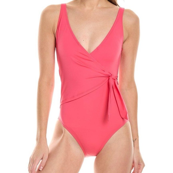 Tommy Bahama Pearl Wrap Front One-Piece Swimsuit - Size 4 - Coral Coast - NWT - Picture 1 of 8